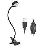 Salon Tischlampe, Schreibtischlampe USB 360° Einstellbare Schwanenhals-Clip Leselampe Warmes Kaltlicht für Büro Schlafzimmer Schönheit Kosmetik Maniküre Studio Schwarz