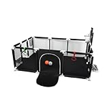 Laufgitter für Kinder mit Saugern, verbesserte Version 2025 Babygehege 300D Oxford-Gewebe, Aktivitätszentrum für Kinder, einfach zu montieren und zu reinigen-180 x 120 x 66 cm (schwarz)