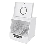 DSYOGX Geschirrspüler, die an einen Wasseranschluss angeschlossen werden müssen, Kompakte Mini Tischgeschirrspüler, für 2-5 Personen Familie, 800W 220V 50Hz, mit Zulaufschlauch und Geschirrspülerkorb