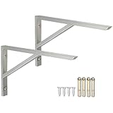 2 Stück Schwebende Regalhalterungen, 40/45/50/55cm Dreieckig Regalträger, Multifunktionale Edelstahl 90 Grad für Wandhalterung Regal(45cm/17.7in)