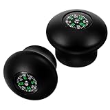 Gogogmee 2 Stück Trekkingstock Kompasskappe Wanderkompass Kugelkompass Wanderstock Mit Kompass Trekkingstock Kompasskopf Navigationskompass Trekkingkompass Schwarz