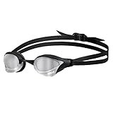 arena Cobra Core Swipe Mirror Unisex-Wettkampfbrille für Erwachsene, Schwimmbrille mit Gebogenen Spiegelgläsern, Anti-Beschlag, UV-Schutz, 5 Austauschbare Nasenstege