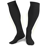 Medizinische Kompressionsstrümpfe für Damen und Herren aus 60% Bio-Baumwolle (Schwarz, M (38-40))