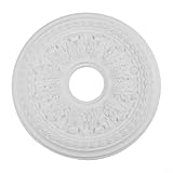 Honseadek Für PU-Deckenplatten, runde Deckenventilatoren oder Leuchten, 26 cm oder 35 cm, weiße Abdeckung, Medaillon, einfache Installation ohne Bohren, verdeckt Deckenunebenheiten