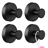 EAEVKPI 4 Stück Saugnäpfe Mit Haken Belastbar 8kg Ohne Bohren Schwarz Saughaken Handtuchhalter Selbstklebende Haken Extra Stark Wandhaken für Badezimmer Küche Glatte Fenster Wand Glas