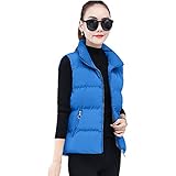 Chaleco Mujer Damenjacke, Daunenweste, Baumwolle, für Herbst und Winter, lose ärmellose Jacke, Weiss/opulenter Garten, XXL