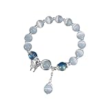 Armband mit Schmetterlingskatze, Stein-Armband für Damen, hohe Qualität, grau, für Studenten, Temperament, vielseitig, klein, dick, Kreolen, Einheitsgröße, Künstlicher Kristall, Kein edelstein