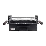 RUECAB - Holzkohlegrills - Einbaugrill für 4/6 Gedecke - Grillset 4/6 Besteck - Einbaumaße: 44 x 32,5 cm