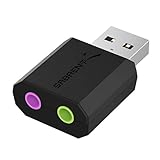 SABRENT USB Externe Soundkarte, USB auf Klinke 3,5mm, Kopfhörer auf Klinke, Audio zu USB Adapter (AU-MMSA)