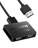 NEWCARE HDMI Splitter 1 in 2 Out, 4K HDMI Splitter 1 in 2 Out Gleichzeitig, Hdmi Verteiler 1 in2 Out, hdmi Splitter 2 Monitore Gleichzeitig Full HD HDTV Blu-Ray DVD, Fire Stick (NOT Extended Display)