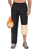 PASUDA Jogginghose Herren Winter Warme Fleece Gefütterte Winterhose Skihose Wasserdicht Winddicht Outdoorhose Wanderhose Thermo Arbeitshose Trekkinghose mit Zipper (Schwarz, XL)
