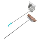 FRCOLOR 1 Satz Besen und Kehrschaufel Set mit Langem Griff Robustes Material für Innenräume für Zuhause Büro und Einzelhandel Weichen Borsten für Effizientes Kehren
