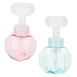 TOYZFRIENDY 2 Stück Schaumspender Flaschen mit Blütenform Schaum Auslaufsicher Tragbar für Reise Kosmetik Seife Bpa Frei Blau Praktische Nachfüllbehälter