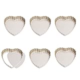 FLYAMAPIRIT Mini-Kuchenformen 6-teiliges Backformen-Set Antihaft-Herzform-Törtchen-Quiche-Törtchen-Kuchen-Backformen mit losem Boden