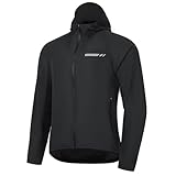 DIFOS Fahrradjacke Herren Wasserdicht Winddicht Regenjacke Softshell Atmungsaktiv Windbreaker Leichte Reflektierend Jacket Jacke Schwarz XXL