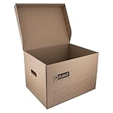 D.RECT 6 Stück Archivbox 2100 Lagerbox 431x333x294mm Klappdeckelbox Archivschachtel Aktenkarton Braun