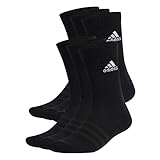 adidas Unisex Cushioned Sportswear Crew Socks 6 Pairs, Black / White, 43-45