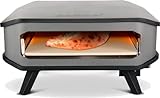 cozze - 90346 17' Gas Pizza Ofen | Pizzaofen mit Pizzastein | Gasgrill bis 400°Grad | mit 42,50 x42,50 cm Pizzastein | Geeignet für Terrasse, Balkon und Garten | 8kW, Black