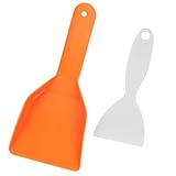 Kisangel 2 Stück Teiliges EIS Schneeschaufel Robustes Tool Frostbeständig Kratzfrei für Kühlschrank Gefrierschrank und Haushalt Ergonomisch Vielseitig Einsetzbar Gelb Groß Mittel