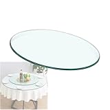 Ersatz-Tischplatte aus gehärtetem Glas, 68 cm – klarer, runder Glastisch für Esszimmer, Küche, Büro, Studio – erhältlich in den Größen 48–90 cm