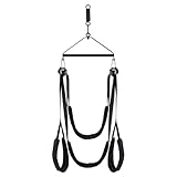 NKIANH Paare Liebesschaukeln mit Extra Breitem Kissen und Allem Zubehör, Sm Bondage Kit Deckenschaukel Erwachsenen Fetisch Swing Belastbar Bis 200Kg (Schwarz)