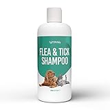 PETSLY Floh & Zecken Hundeshampoo - 500ml - Sensitives Flohshampoo für Hunde & Katzen mit Tea Tree Oil, Milde Reinigung, Hilft bei Juckreiz durch Flöhe und Zecken, Teebaumöl, PH Neutral, Vegan