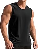 Weardear Herren Tank Tops Leicht Achselshirt Ärmellos Muskelshirt Schnelltrocknendes Tanktop Gym Sport Laufshirt Schwarz L