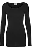 VERO MODA Damen Langarmshirt VMMAXI My LS Soft Long U - Neck NOOS, Gr. 38 (Herstellergröße: M), Schwarz