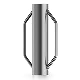 Wiltec Handramme Ø14 cm Zaunpfahlramme mit Handgriffe, Pfahlramme aus Stahl, Pfostenramme für Zaunbau und Bodenverdichtung