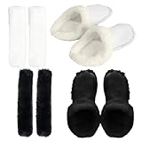 Fuzzy Schuheinlagen, Winter-Fußeinlagen, weiche Textur mit elastischen Bändern, herausnehmbares Design für warmen Komfort, Einlegesohlenabdeckungen und Schuhgebrauch, 2 Paar für Stiefel, Hausschuhe