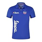 Männer Bedrucken Poloshirts Für Servizio Vespa Rugby Sportswear Slim Fit T-Shirt Fitness Comfort T-Shirt Top Kleidung Kragen Halbarm Knöpfe Kurzarm T-Shirt- Blue||4XL