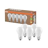 Osram Hocheffiziente LED Lampen mit Energieeffizienz Klasse A, Vorteilspack mit 5 Leuchtmittel, ersetzt herkömmliche 100W Glühbirnen, warmweiß(2700K), E27, mattes Glas, White