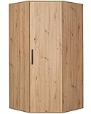 Mermex Kleiderschrank Holz Eckschrank mit Kleiderstange und Einlegebode Mehrzweckschrank Schrank Kinderzimmer Schlafzimmer Möbel Flurschrank Arti 2m OB 92x183 cm