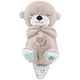 Schlummer Otter Kuscheltier Mit Herzschlag -Schlaf Otter Kuschel Spielzeug mit Atem Bewegung & Musik Beleuchtung Plüsch Otter Plüschtier Kuscheltier-Geschenke für Neugeborene (Hellbraun)