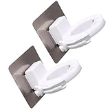 TOKIDNY 2 Stück Einstellbare Duschgelflaschenhalterung ohne Bohren aus Robustem Material für Bad und Küche Wandmontage für Flaschen bis 4cm Durchmesser Geeignet für Fliesen Glas Marmor