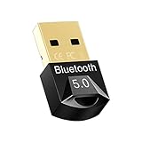 Bluetooth 5.0 USB Adapter - Plug and Play Bluetooth Adapter Compatible with Windows 10/11/8/9 Wireless Getriebe Bluetooth Adapter Stick für Lautsprecher, Kopfhörer, Tastaturen, Laptops, Mouse