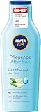 NIVEA SUN Pflegende After Sun Lotion (400 ml), Körperlotion mit hautberuhigender Wirkung nach dem Sonnenbad, After Sun mit Bio-Aloe Vera und Hyaluron für 48h Feuchtigkeit