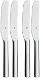 WMF Nuova Brunchmesser Set 2-TLG, Frühstücksmesser 19,5 cm, Brötchenmesser Wellenschliff, Brotzeitmesser, Cromargan Edelstahl poliert (Packung mit 2)