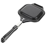 FELTECHELECTR Abnehmbare Doppel Sandwichbackform aus Eisen Antihaftbeschichtet Vielseitige Grillpfanne für Sandwiches Pfannkuchen und Camping