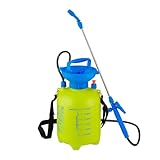 Relaxdays Drucksprüher mit Lanze, 3 Liter, verstellbare Düse, Pflanzenpflege & Reinigung, Sprühflasche Garten, gelb/blau