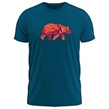 FORSBERG Espenson T-Shirt mit stylischem Bär Brustlogo Rundhals für Herren, Farbe:blau, Größe:XL