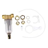 SEWACC Wasserhahn Filter Haushalt Rückspülfilter Trinkwasser Vorfilter Entkalkung Transparent für Bad Küche Rohrschutz Wasseraufbereitung