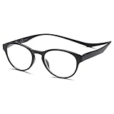 NEW VISION Lesebrille mit Magnetverschluss, Lesebrillen, Bequem Magnetverschluss, Reading Glasses NV3312, Lesehilfe für Damen Herren (Schwarz, 2, x)