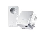 devolo 8569 WLAN Powerline Adapter, Magic 1 WiFi mini Starter Kit -bis zu 1.200 Mbit/s, Mesh WLAN Verstärker, 1x LAN Anschluss, dLAN 2.0, weiß