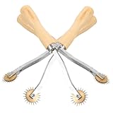 TEHAUX 4stücke Kopierrädchen Zum Musterschneiden Für Lederstoffe Überstichrad Aus Holz Und Metall Tragbares Werkzeug Für Basteln Und Näharbeiten Papierperforator Für DIY-handwerkzeuge