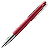 Lamy studio pianored Tintenroller – universeller Stift in elegantem Gehäuse aus Ganzmetall – mit propellerförmigem Clip & in Strichbreite M – mit Tintenrollermine M 63 in schwarz