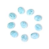 Ravishing Impressions Natürliche Karibik Larimar, Größe 12 x 16 mm, ovale Form, Cabochon, kalibriert, loser Edelstein, zur Schmuckherstellung, blauer Pektolit, Stein, Larimar