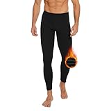 AKKQHH Thermo Unterhosen Herren Lange Warm Thermohose Männer Thermounterwäsche Winter Skiunterwäsche Fleece Funktionsunterwäsche Unterwäsche Hose(Schwarz,M)