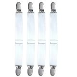 Fazvncv 4 x elastische Bettlakenstreifen, verstellbar, Matratzenbezug, Decken-Halter, Hosenträger, Bettlakengreifer, Gürtel, Beddi