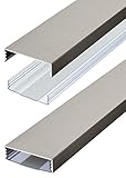 Flacher Design Kabelkanal Edelstahl gebürstet aus Aluminium selbstklebend 50 mm x 15 mm Alunovo Kabelschacht Leitungskanal (Länge: 100cm)